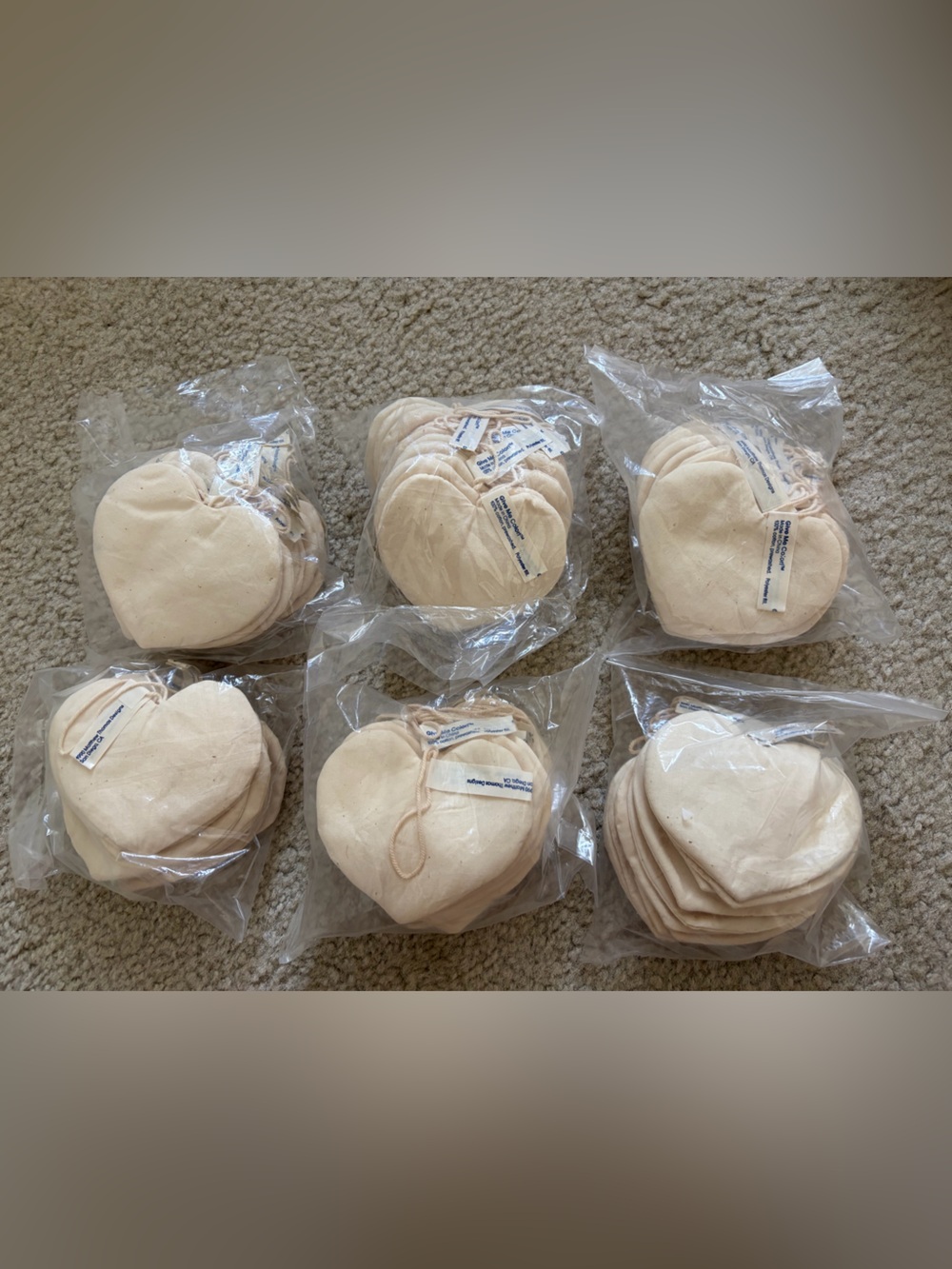 Six packs of Vintage Give Me color Heart-Shaped crafts/ornements 11 pieces/pack